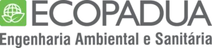Logo da Ecopadua Engenharia Ambiental e Sanitária com design moderno e ecológico.